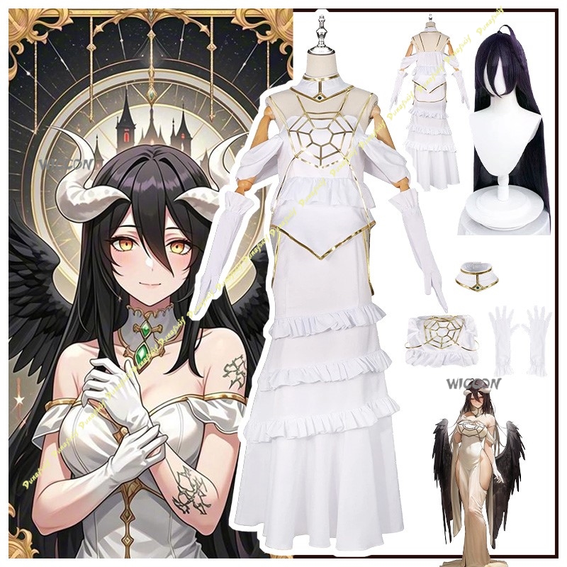 Anime Cosplay Albedo - أزياء تنكرية أنيمي فوق ألبيدو فستان