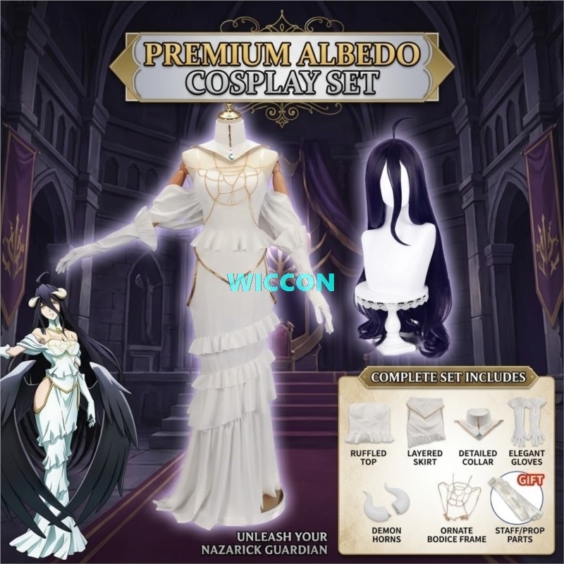 متوفر الآن: زي ألبيدو مع شعر م - مراجعة Anime Cosplay Albedo وسعره